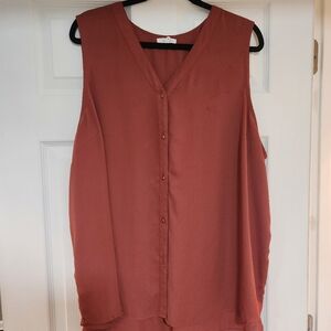 Plus Size Madison Solid Button Down Tank Top